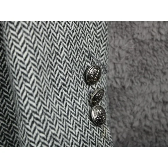 Saddleworth Superfine Wool Sable Mink Cashmere Jacket Coat Gray Herringbone